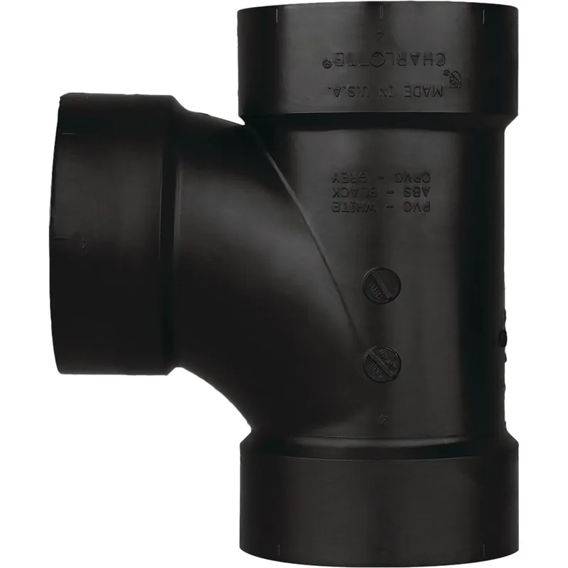 Charlotte Pipe ABS004001200HA 4 In. Hub x Hub x Hub Sanitary ABS Waste & Vent Tee