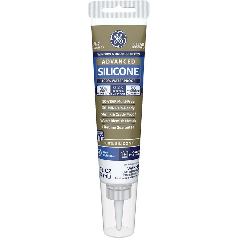 GE 2810435 Advanced Silicone 2 Window & Door Sealant - Squeeze Clear 2.8 Oz.