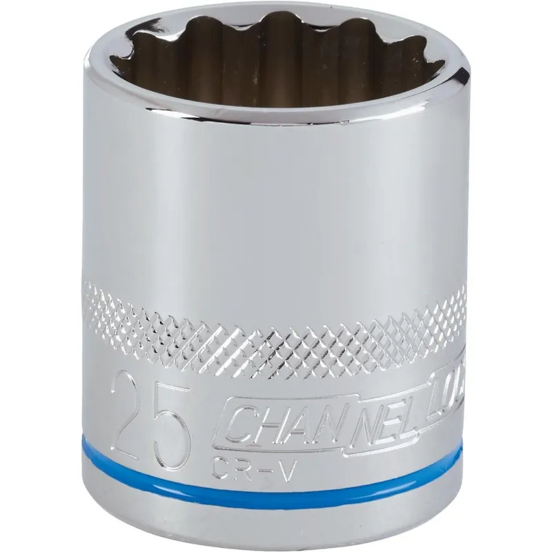 Channellock 351024 1/2 In. Drive 25 mm 12-Point Shallow Metric Socket