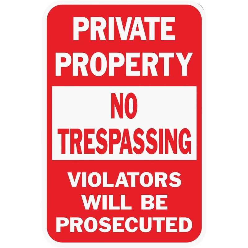 Hy-Ko HW-45 Heavy-Duty Aluminum Sign Private Property No Trespassing