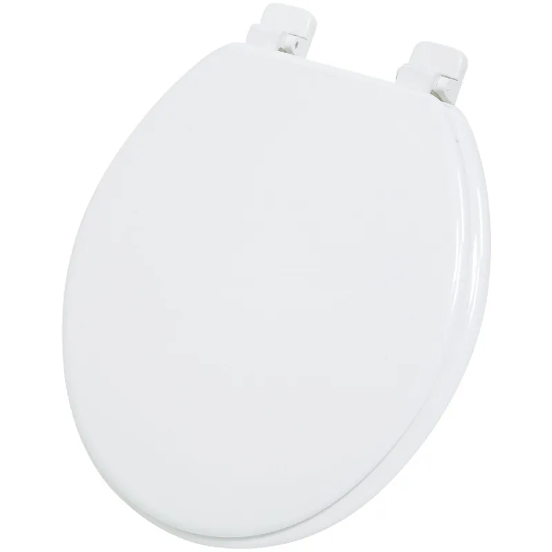 Home Impressions WMS-17-B-W Round Closed Front White Wood Toilet Seat