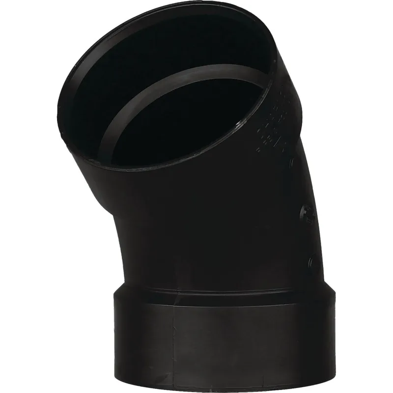 Charlotte Pipe ABS003211200HA 4 In. Hub x Hub 45 Deg. ABS Elbow (1/8 Bend)
