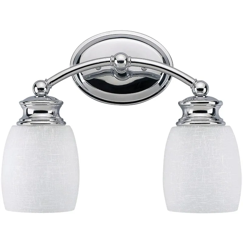Home Impressions IVL257A02CH Palms 2-Bulb Chrome Vanity Bath Light Bar