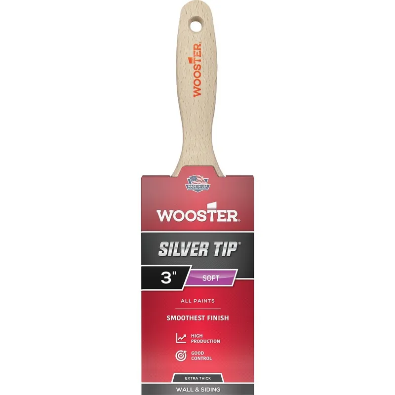 Wooster Brush 5223-3 Wooster SILVER TIP 3 In. Flat Wall Varnish And Paint Brush
