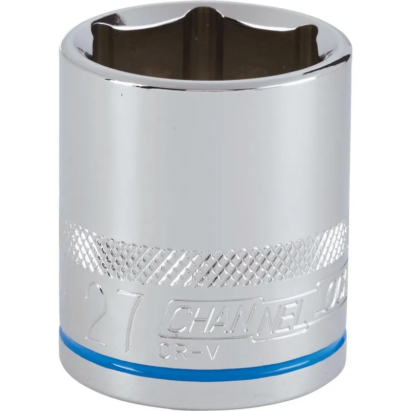 Channellock 302831 1/2 In. Drive 27 mm 6-Point Shallow Metric Socket