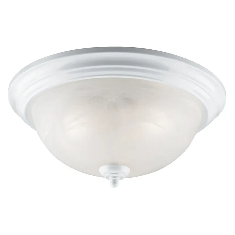 Home Impressions IFM415WH 15 In. White Incandescent Flush Mount Ceiling Light Fixture