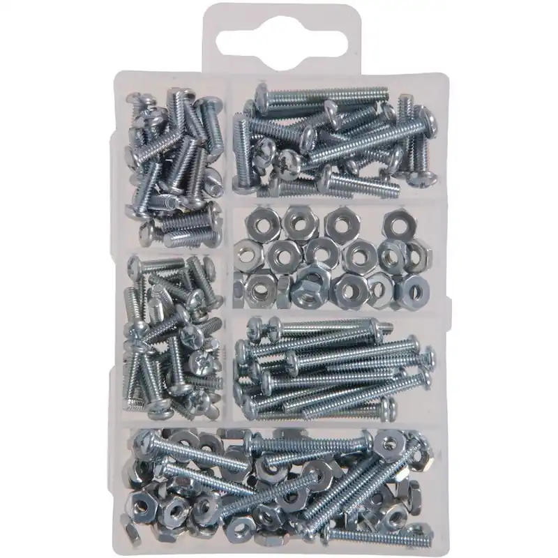 HILLMAN 130205 Steel Machine Screw & Nut Assortment Kit (200 Pcs.)