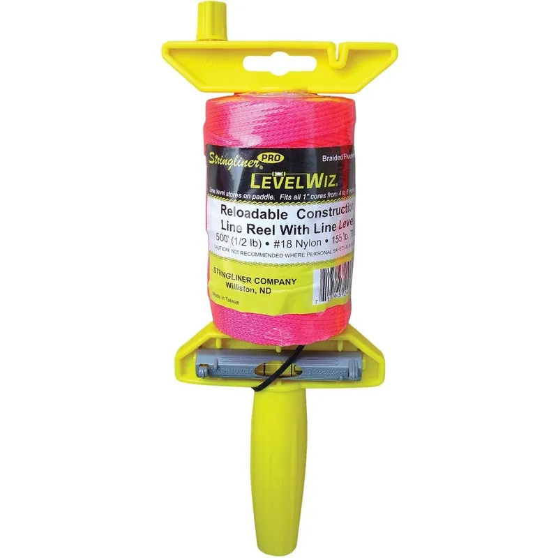Stringliner 24462 LevelWiz 500 Ft Fluorescent Pink Braided Nylon Mason Line Reel