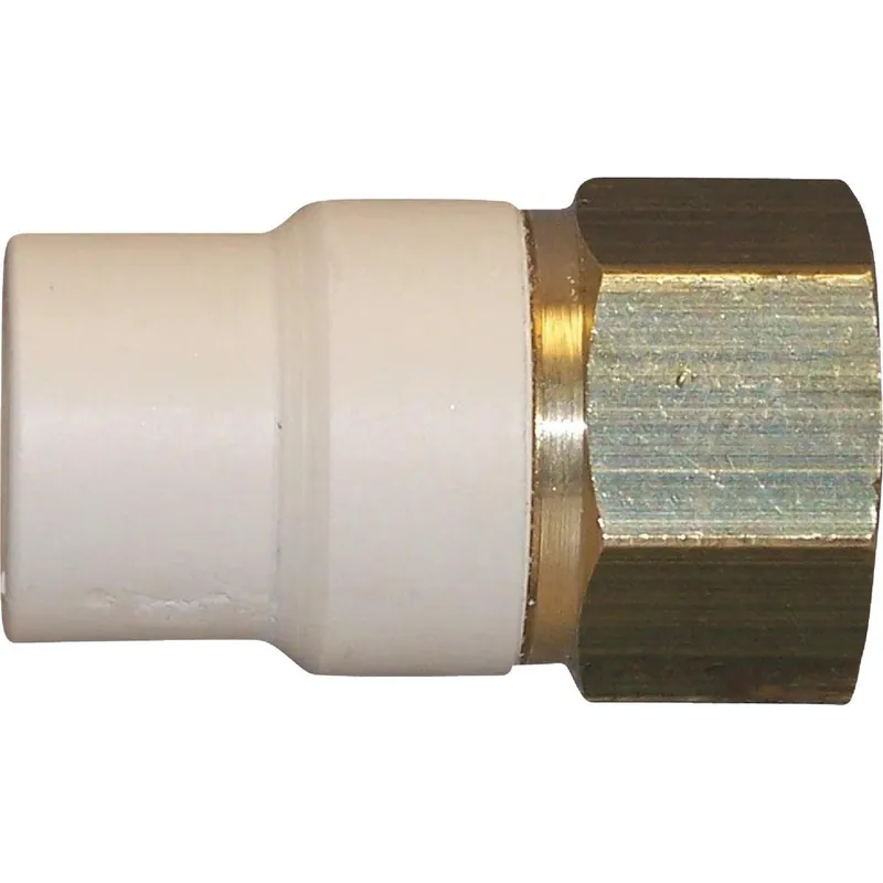 Charlotte Pipe CTS 02206B 0600HA 1/2 In. Slip x Brass FIP CPVC Transition Adapter