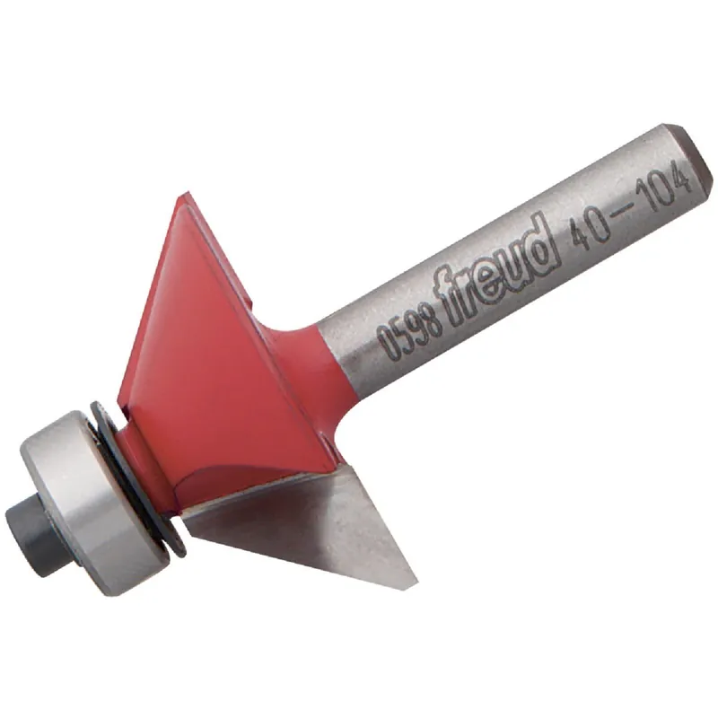Freud 40-104 FRD40-104 Carbide Flute 1/2 In. Chamfer Bit with Bearing Pilot