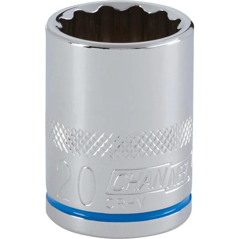 Channellock 397709 1/2 In. Drive 20 mm 12-Point Shallow Metric Socket