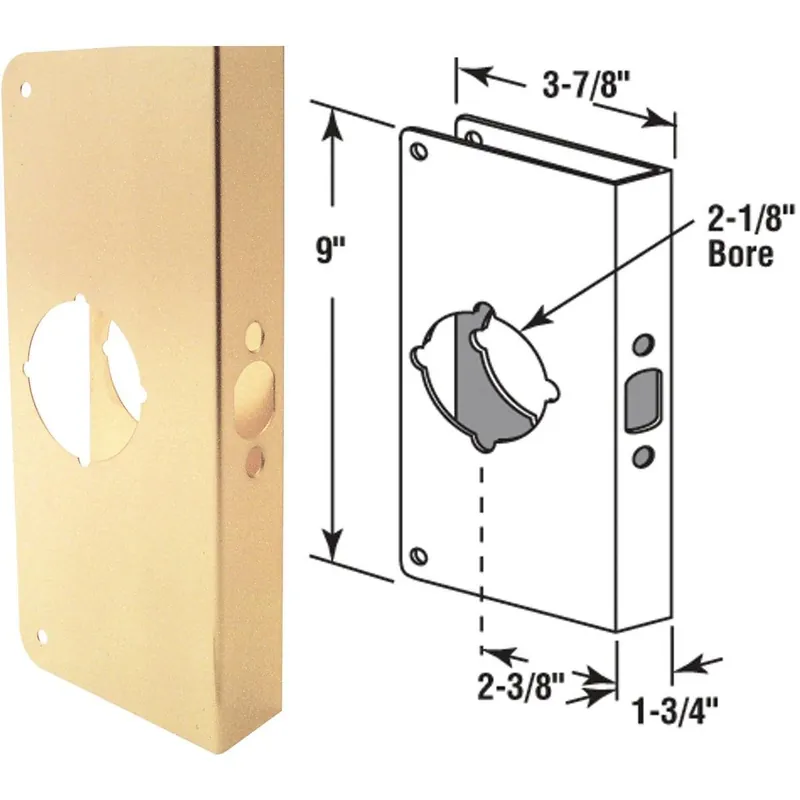 Defender Security U9548 Brass Door Reinforcer 1-3/4 In. x 2-3/8 In.