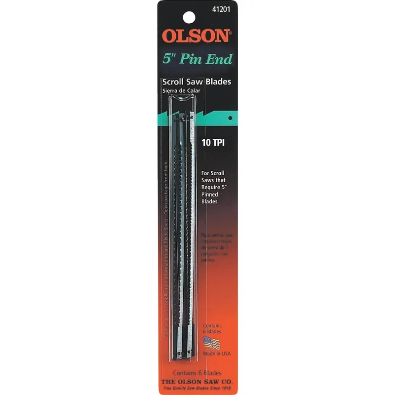 Olson Saw SC41201 Regular Pin End Scroll Saw Blade 10TPI (6 Count)