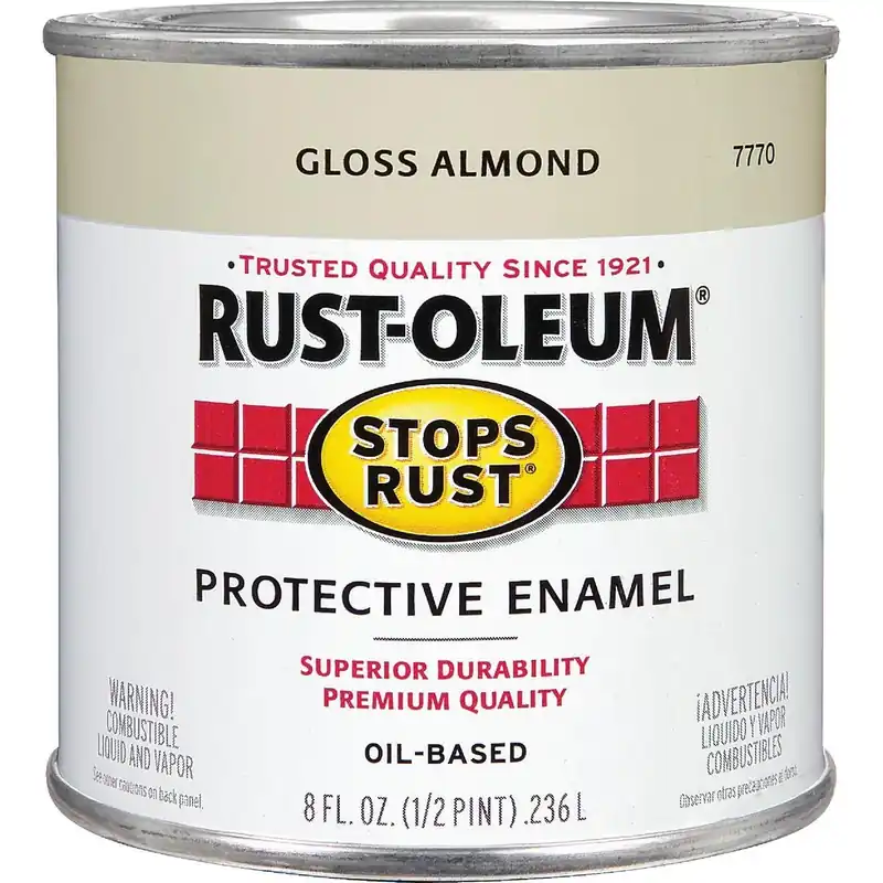 Rust-Oleum 7770730 Stops Rust Oil Based Gloss Protective Rust Control Enamel Almond 1/2 Pt.