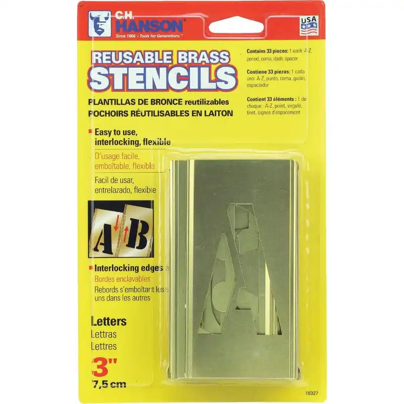 C.H. Hanson 10327 Letter Stencil Set 3 In Each