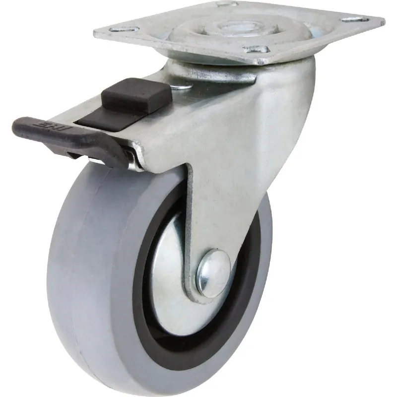 Shepherd Hardware 3546 Thermoplastic Swivel Plate Caster with Brake