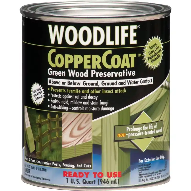 Rust-Oleum 1904A Woodlife Water-Based Coppercoat Green Wood Preservative 1 Qt.
