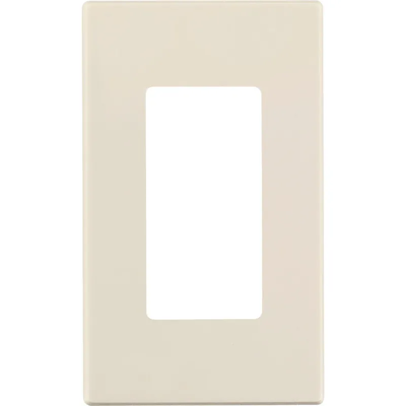 Leviton C48-80301-00T Decora Plus 1-Gang Poly Carbonate Screwless Decorator Wall Plate Light Almond