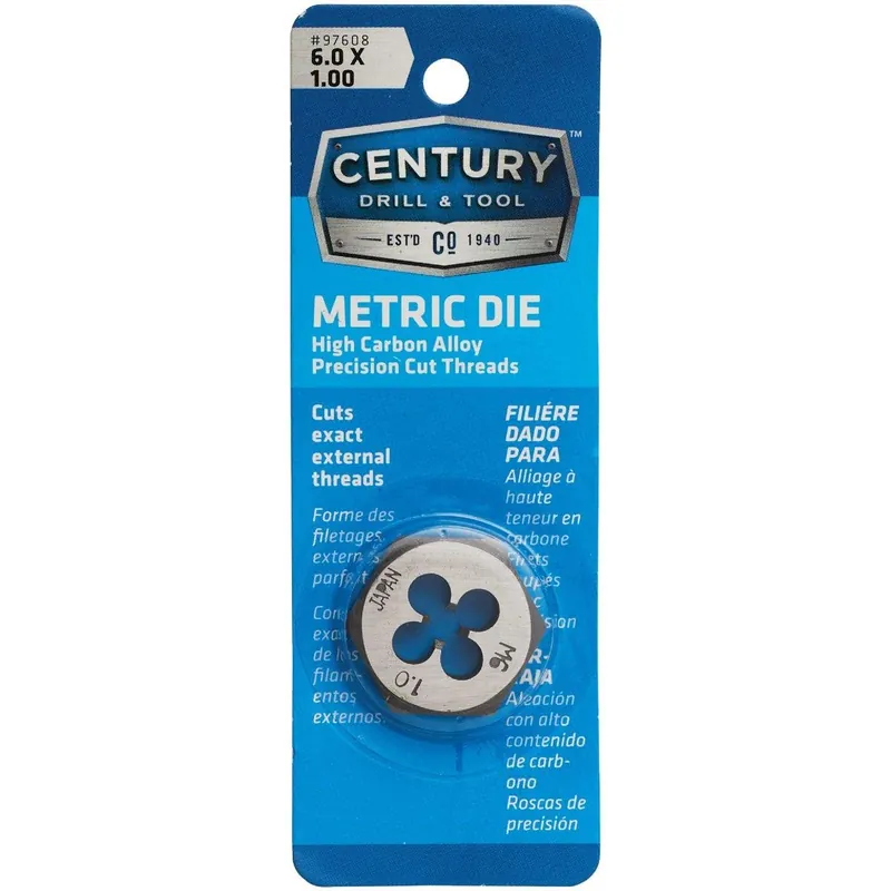 Century Drill Tool 97608 Hexagon Pipe Die 6.0x1.00 NPT