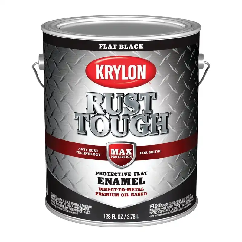 Krylon K09731008 Rust Tough Oil-Based Flat Rust Control Enamel Black 1 Gal.