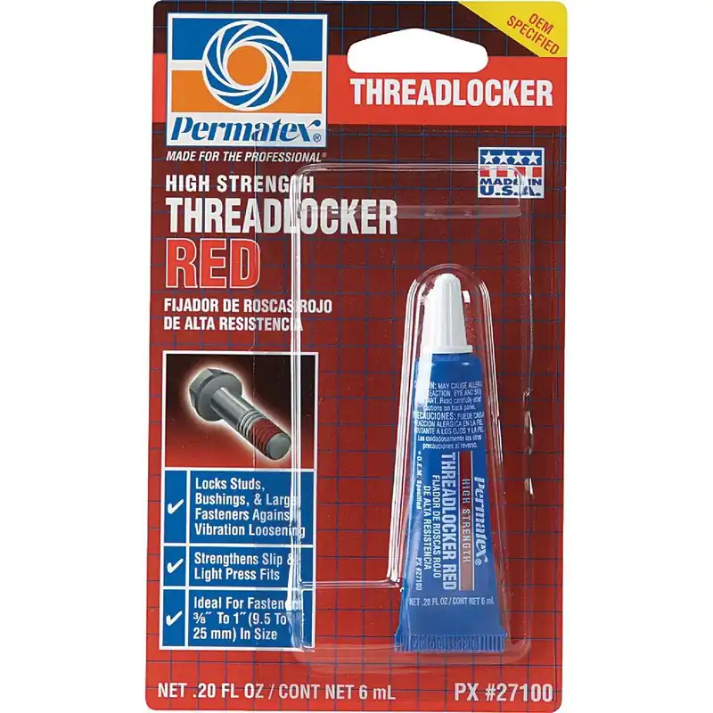 Permatex 27100 0.2 Oz. Red High Strength Threadlocker