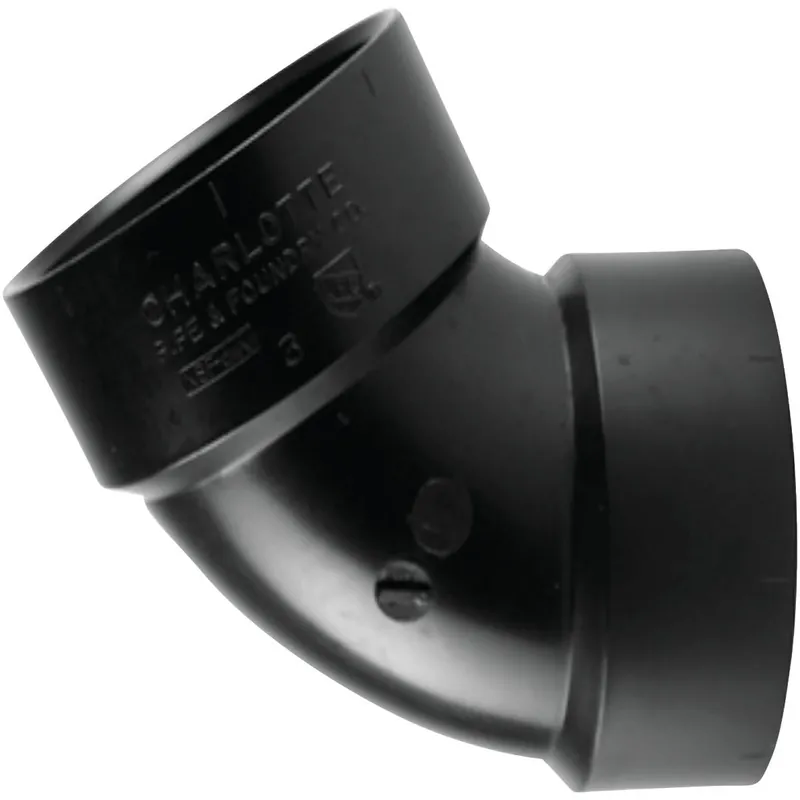 Charlotte Pipe ABS003190600HA Hub x Hub 60 Deg ABS Elbow (1/6 Bend)