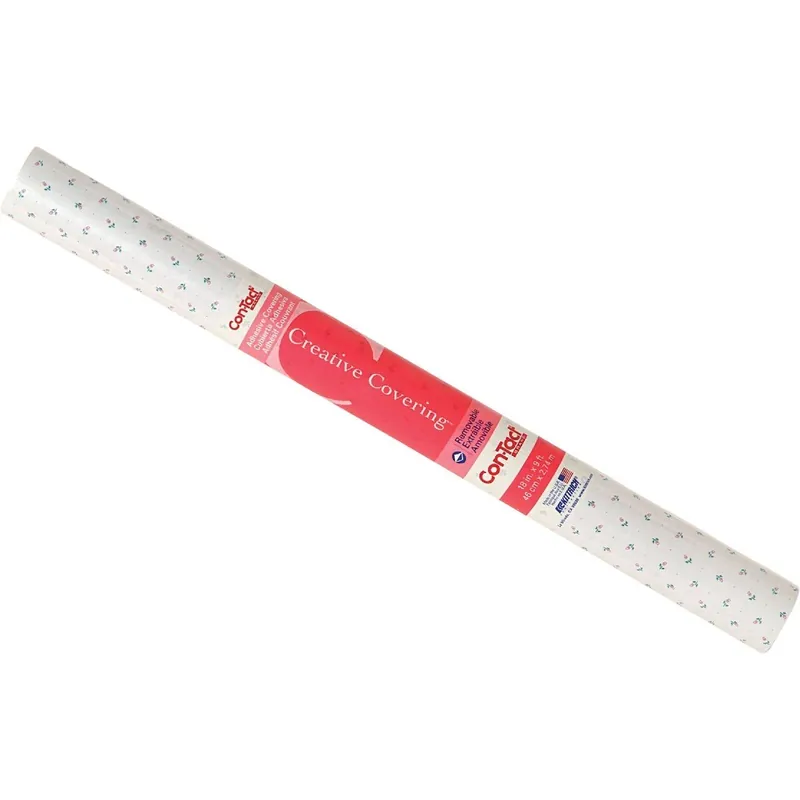 Con-Tact 09F-C9E93-01 Creative Covering 18 In. x 9 Ft. Rosebud Self-Adhesive Shelf Liner