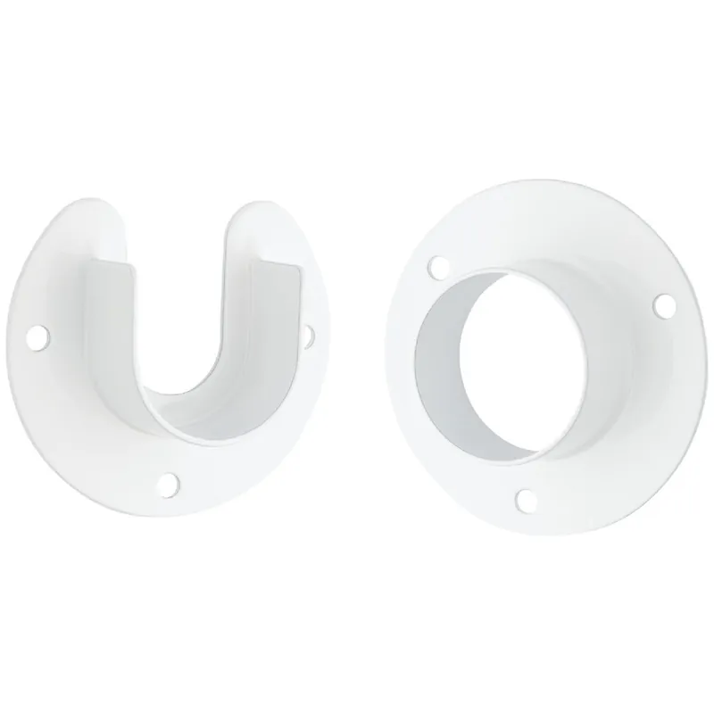 National S822083 Stanley Home Designs 1-5/16 In. Zinc Closet Rod Socket White (2-Pack)