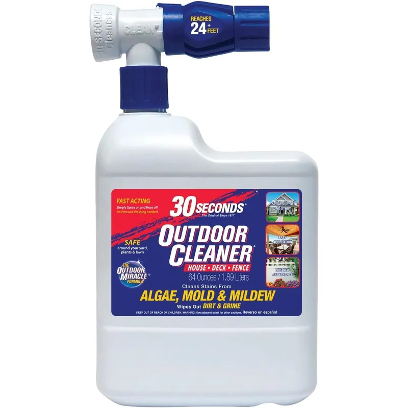 30 seconds 6430S Outdoor Cleaner 64 Oz Hose End Algae Mold Mildew Stain Remover