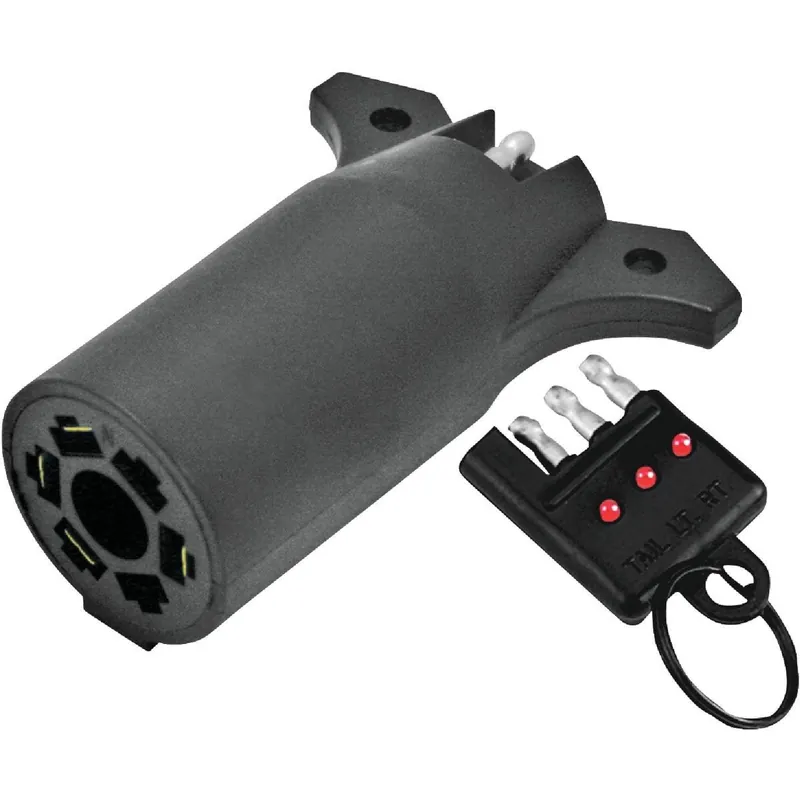 Reese Towpower 74685 7-Blade to 4-Flat Plug-In Adapter with Circuit Tester