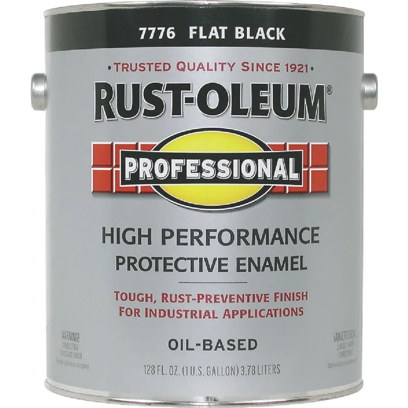 Rust-Oleum K7776402 Professional Oil-Based Flat VOC Formula Rust Control Enamel Black 1 Gal.