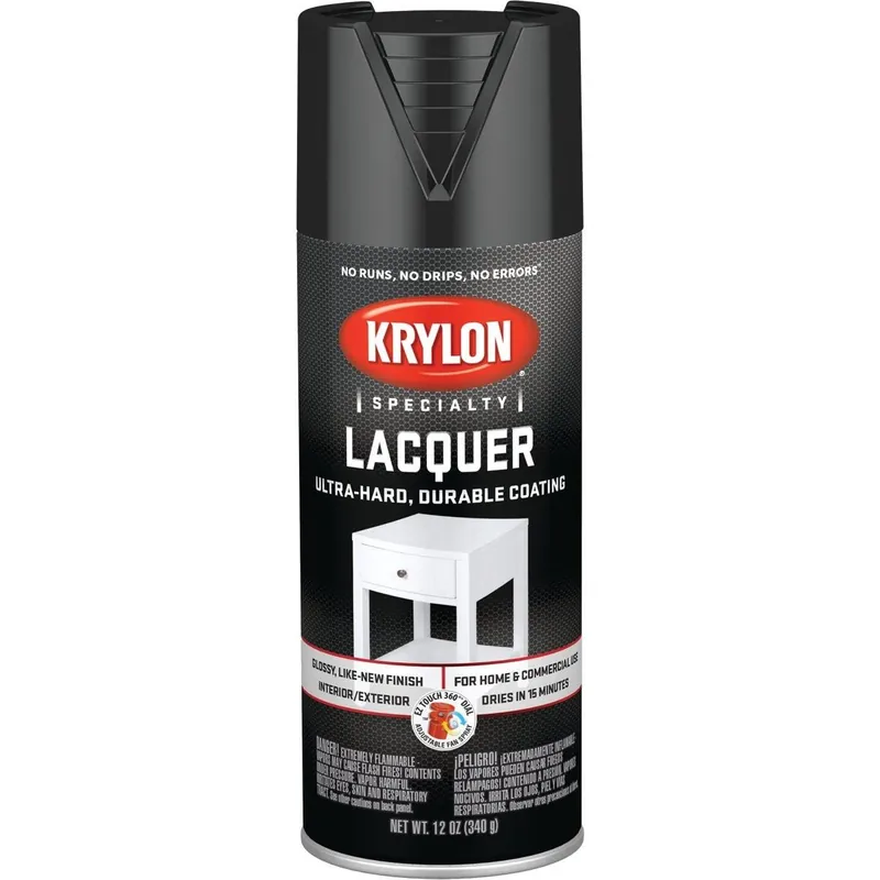 Krylon K07030777 Black Spray Lacquer 12 Oz.