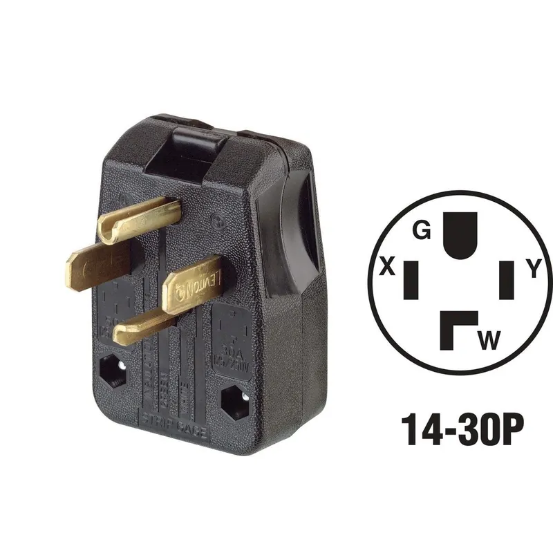 Leviton R55-00275-00E 30A/50A 125V/250V 4-Wire 3-Pole Dual Range/Dryer Power Plug