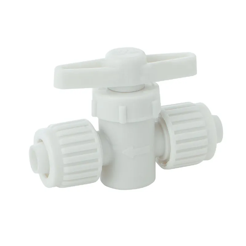 Flair-it 16880 1/2 In. PEX x 1/2 In. PEX Plastic White Straight Stop Valve