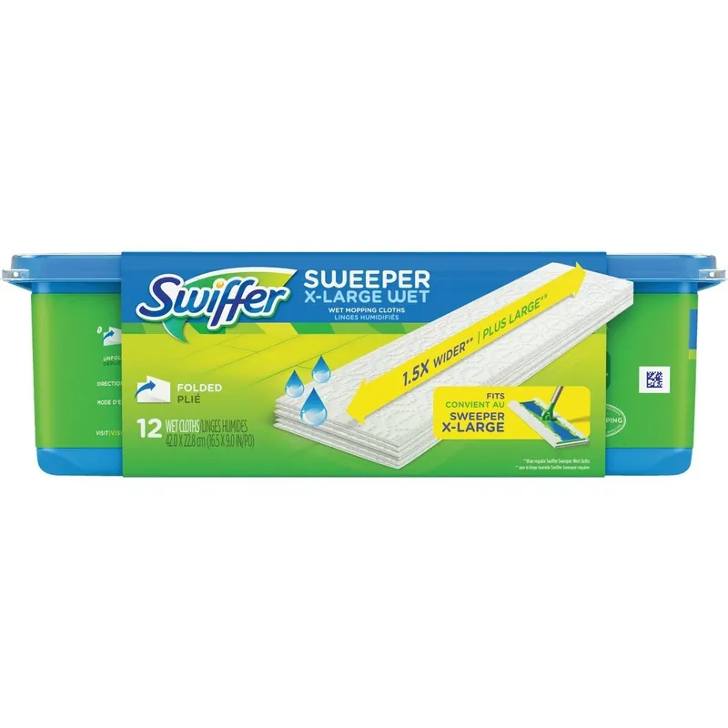 Swiffer 74471 Sweeper X-Large Wet Cloth Mop Refill (12-Count)