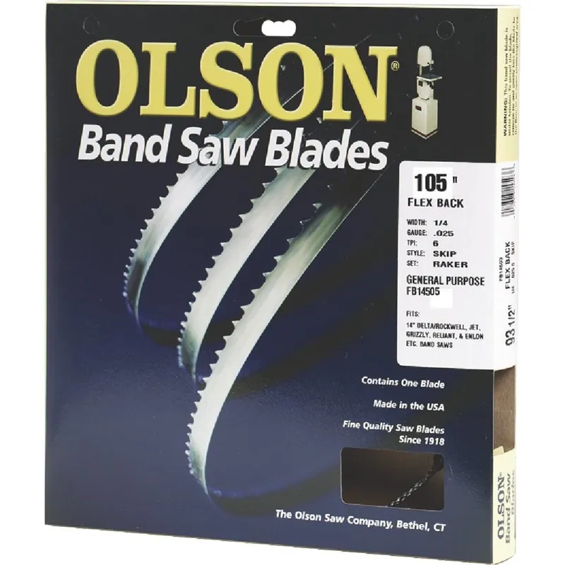 Olson Saw FB14505DB 105 In. x 1/4 In. 6 TPI Skip Flex Back Band Saw Blade