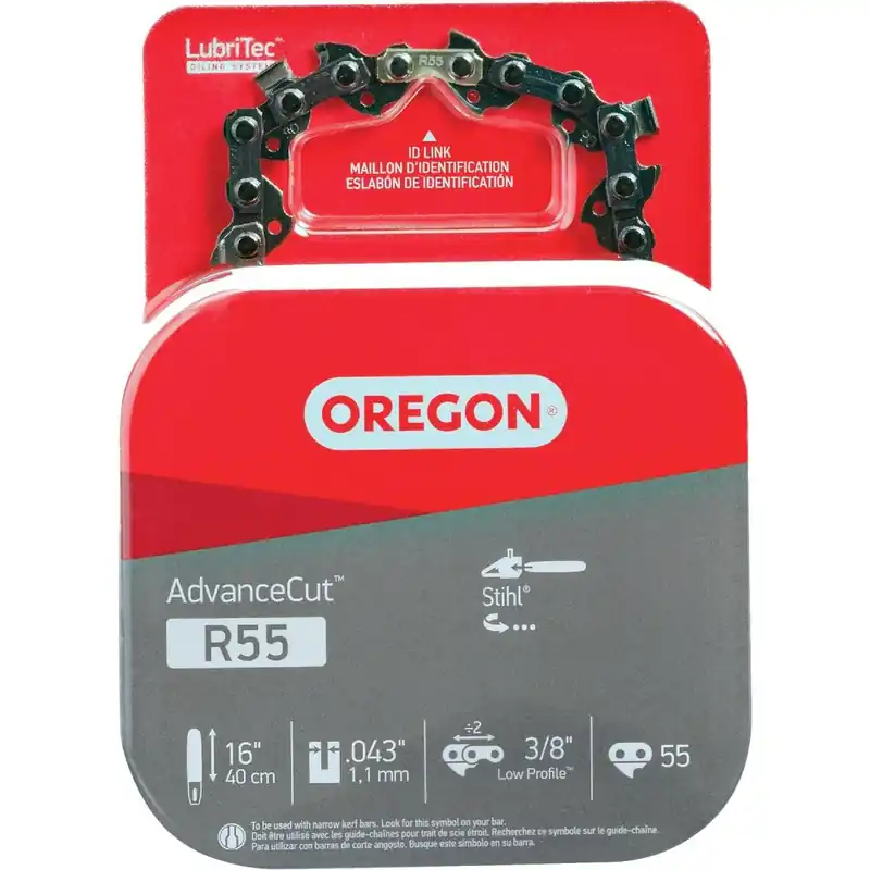 Oregon Cutting R55 AdvanceCut LubriTec 16 In. 3/8 In. Low Profile 55 Link Chainsaw Chain