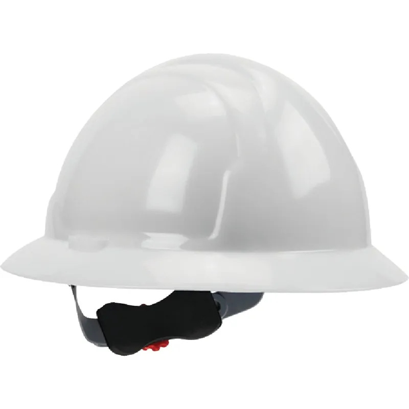 Safety Works SWX00358 White Full Brim Wheel Ratchet Hard Hat