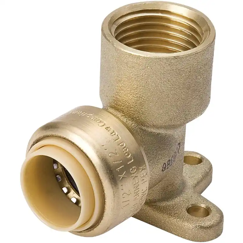 ProLine 6631-103 MUE6631-103 1/2 In. F x 1/2 In. PF 90 Deg. Push Fit Drop Ear Brass Elbow (1/4 Bend)