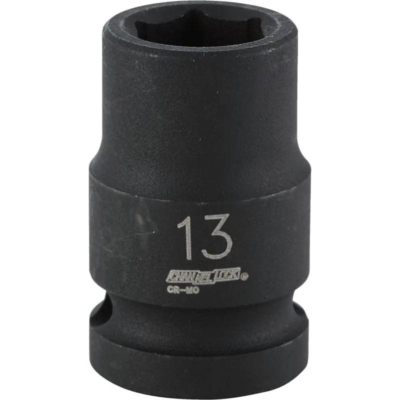 Channellock 302885 1/2 In. Drive 13 mm 6-Point Shallow Metric Impact Socket