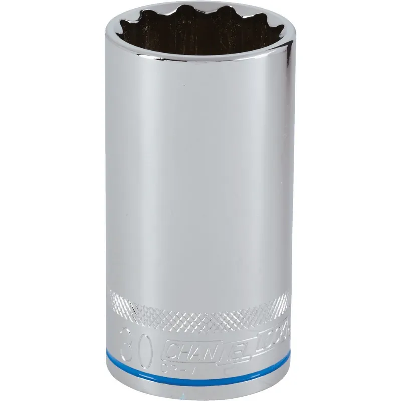 Channellock 302877 1/2 In. Drive 30 mm 12-Point Deep Metric Socket