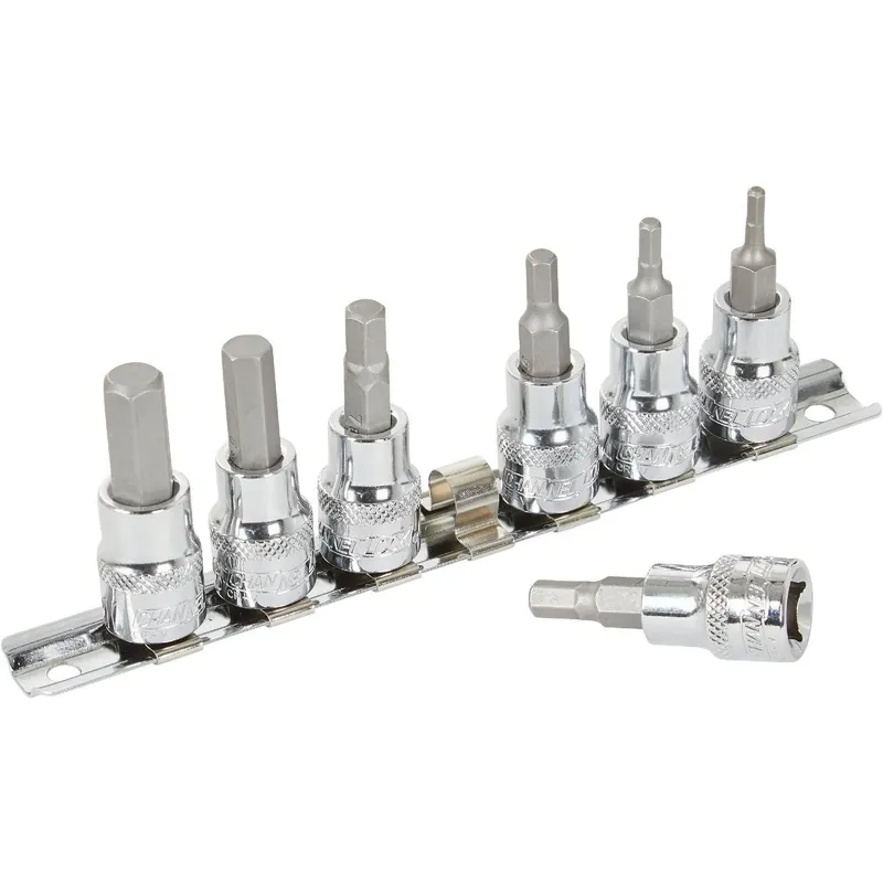 Channellock 372404 Metric 3/8 In. Drive 6-Point Hex Bit Socket Set (7-Piece) 372404