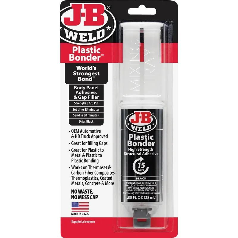 J-B Weld 50139 Plastic Bonder Epoxy Syringe Power Each