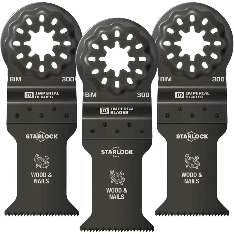 Imperial Blades IBSL300-3 Starlock 1-3/8 In. 18 TPI Wood/Nail Oscillating Blade (3-Pack)