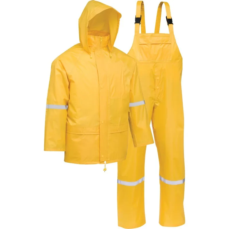 West Chester 44338/M Medium 3-Piece Yellow Polyester Rain Suit
