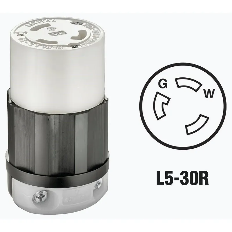 Leviton 121-02613-0PB 30A 125V 3-Wire 2-Pole Industrial Grade Locking Cord Connector