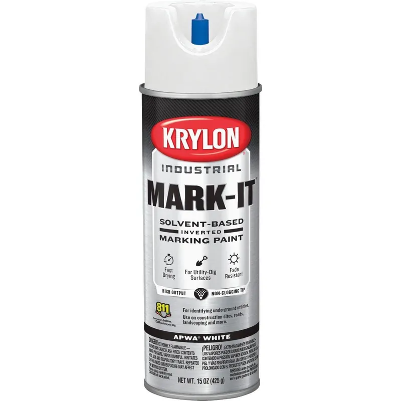 Krylon 730008 Mark-It White Inverted Marking Paint