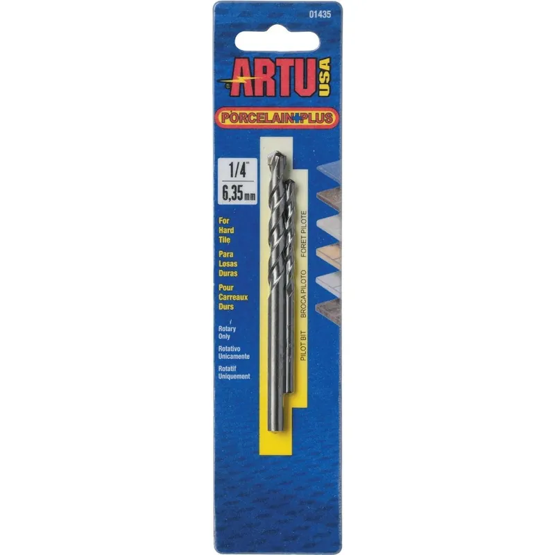 ARTU 01435 1/4 In. x 4-1/8 In. Cobalt and Tungsten Carbide Glass & Tile Drill Bit