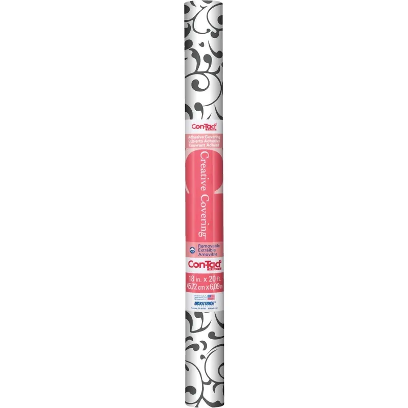 Con-Tact 16F-C9AR62-06 Creative Covering 18 In. x 16 Ft. Virtu Black Self-Adhesive Shelf Liner
