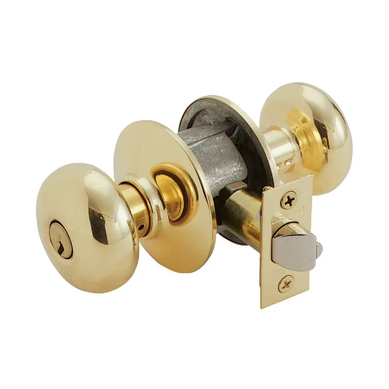 Schlage F51APLY605 Plymouth Bright Brass Entry Door Knob